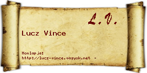 Lucz Vince névjegykártya