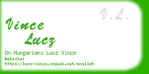 vince lucz business card